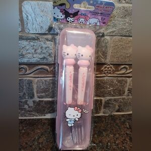 Hello Kitty Pink Cutlery Travel Set